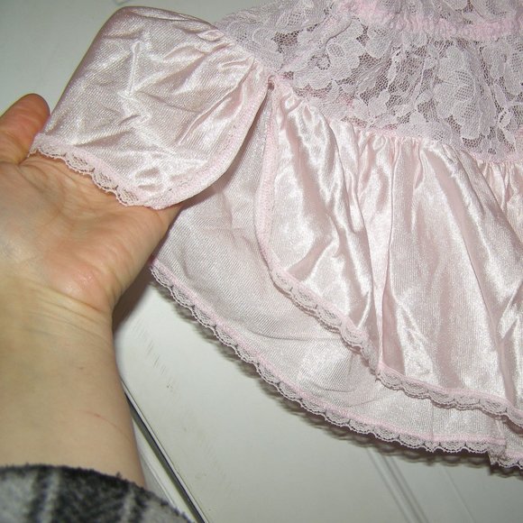Vintage (NEW) Lace & Nylon Pink Teddy size Small - Picture 10 of 11